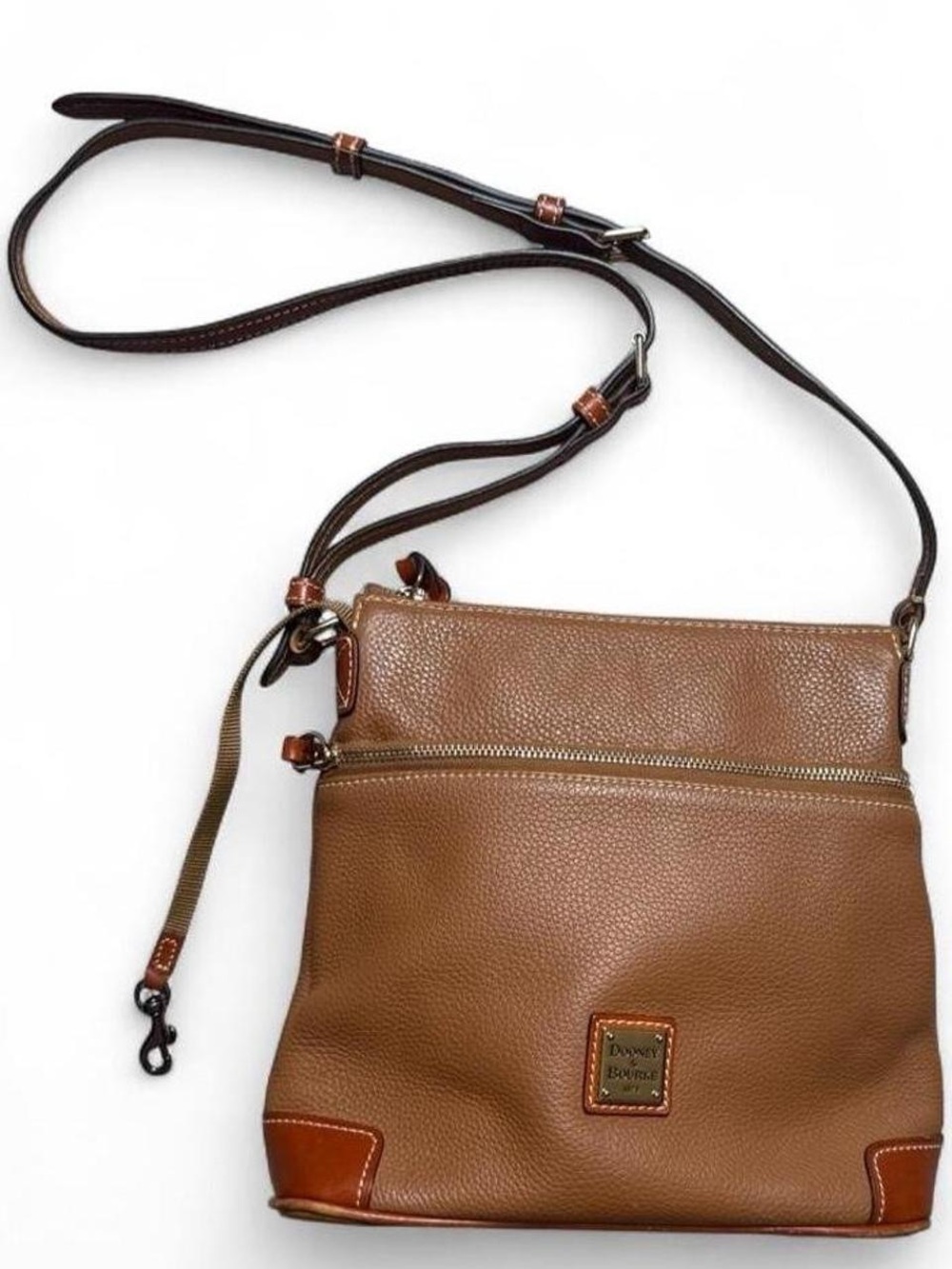 Dooney & Bourke Tan Pebbled Leather Crossbody with Strap